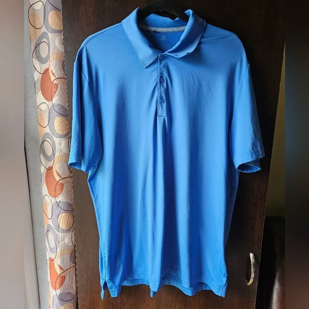 Adidas Men's Vibrant Blue Polo Shirt Size Large.